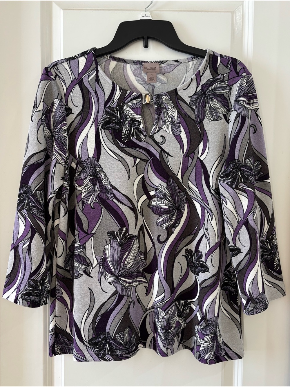 Women's Chicos Tunic in Purple and Gray Medium